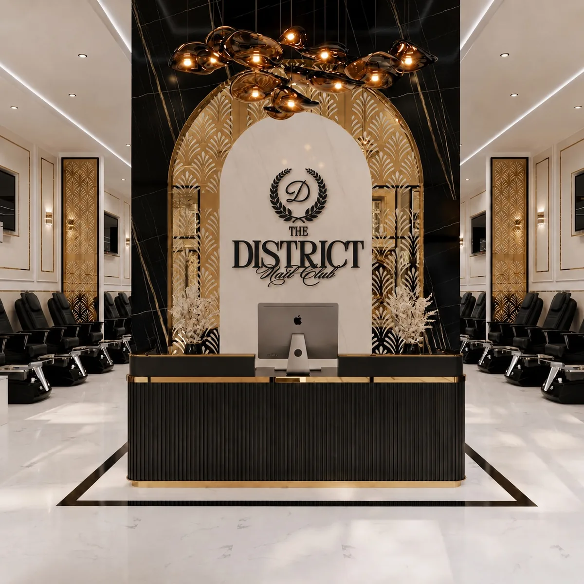 District Nail Club luxury salon interior